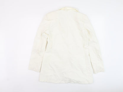 Boohoo Womens White Jacket Size 8 Button