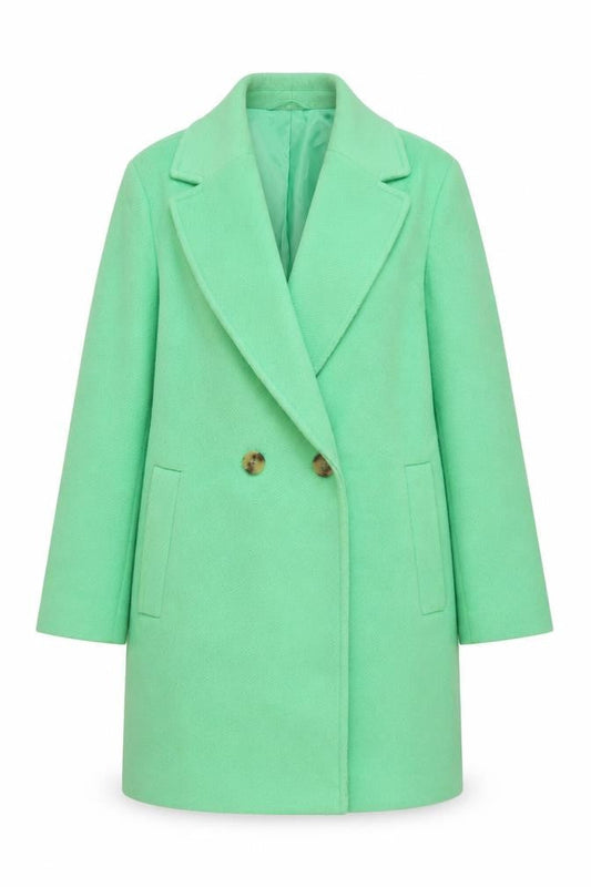 Marks & Spencer Womens Green Overcoat Coat Size 8 Button