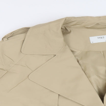 Marks & Spencer Womens Beige Jacket Size 16 Button