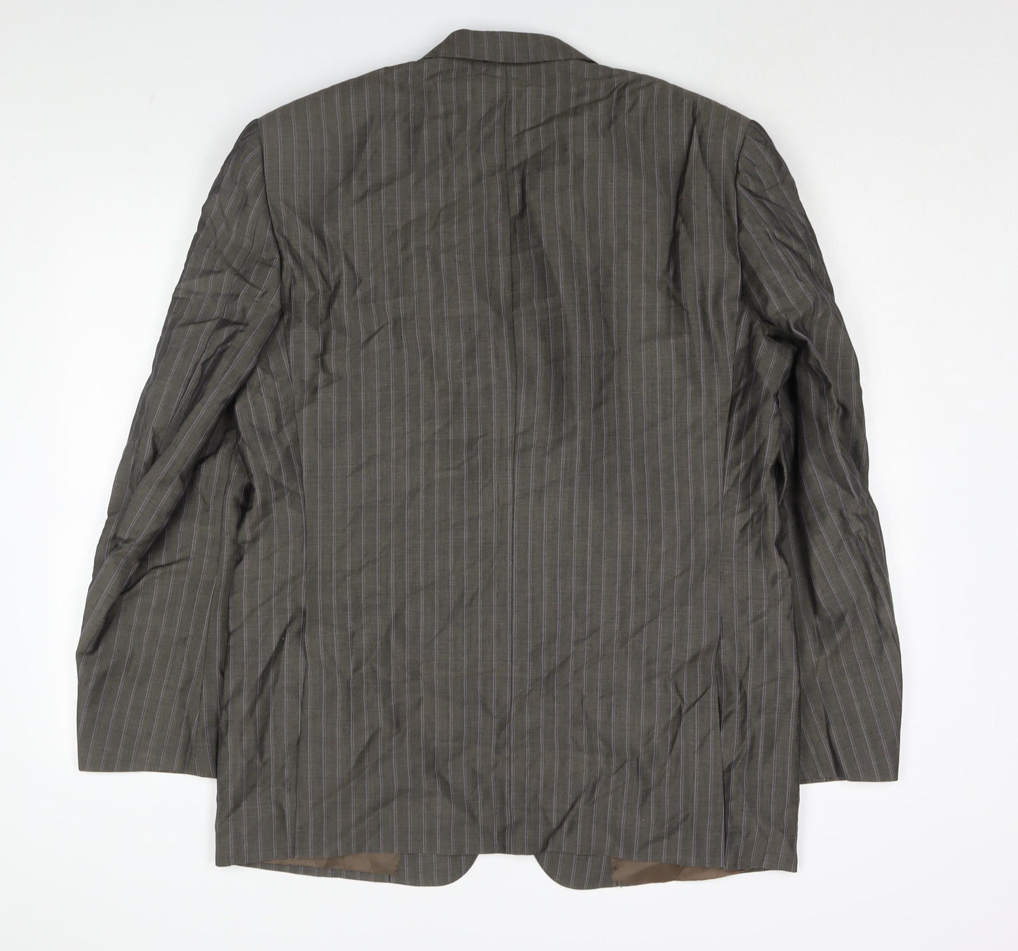 Ermenegildo Zegna Mens Grey Striped Mohair Jacket Suit Jacket Size 42 Regular