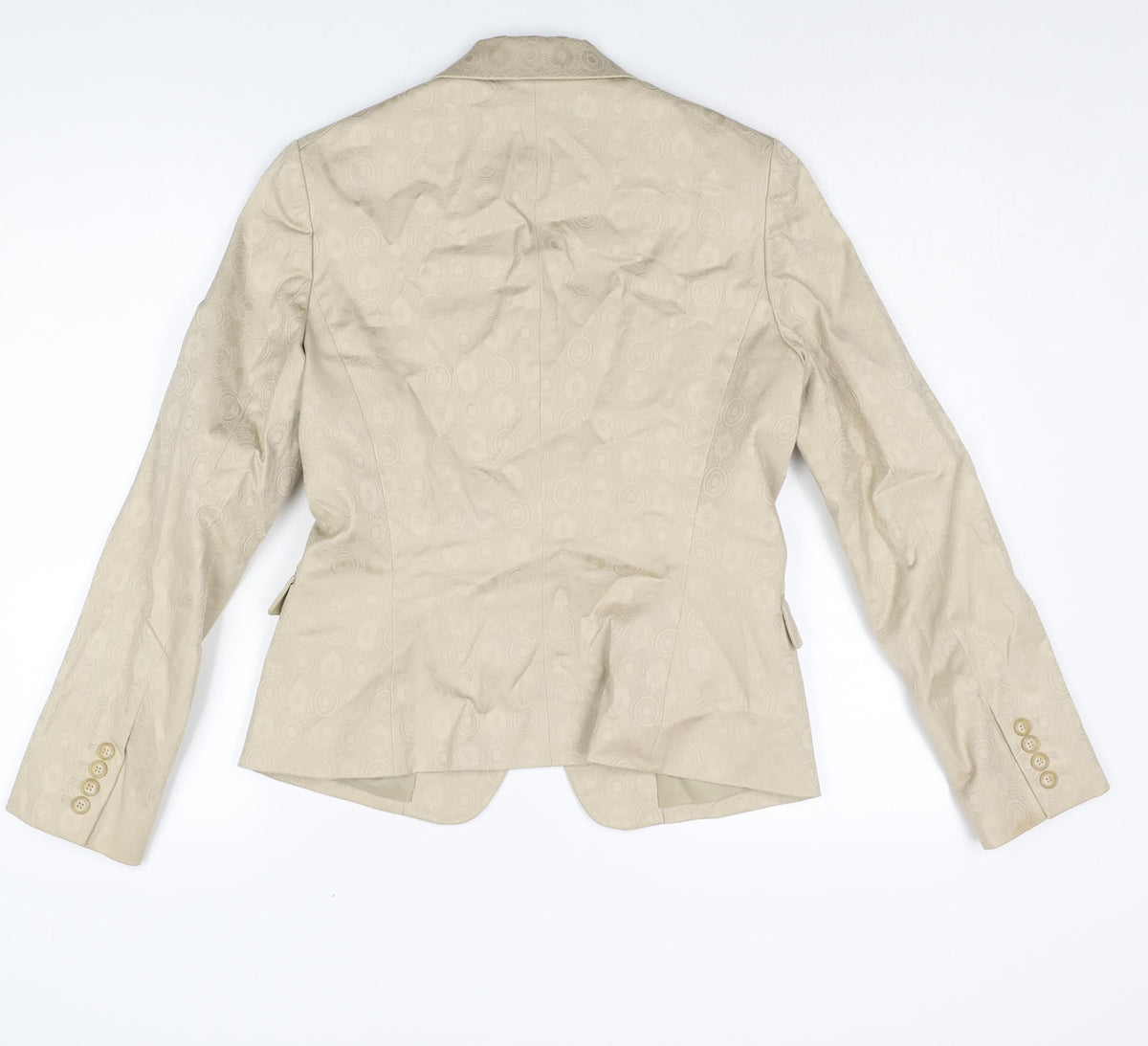 Tahari Womens Beige Geometric Cotton Jacket Suit Jacket Size 10