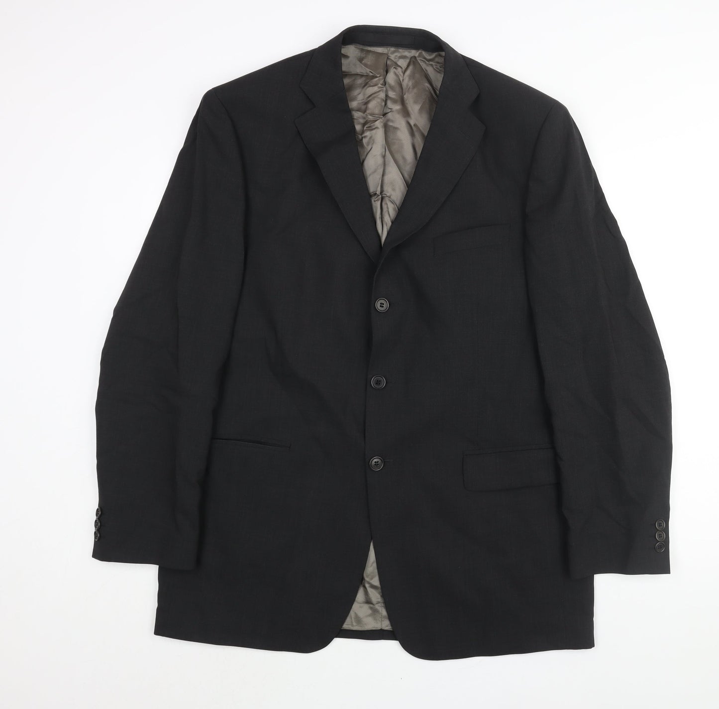 Marks and Spencer Mens Black Wool Jacket Suit Jacket Size 42 Regular