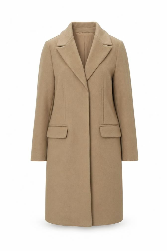 Marks and Womens Brown Overcoat Coat Size 10 Snap