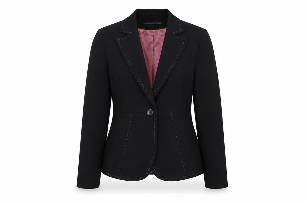 NEXT Womens Black Polyester Jacket Suit Jacket Size 8 - Stitch Detail