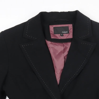 Next Womens Black Polyester Jacket Suit Jacket Size 8 - Stitch Detail