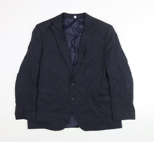 Marks and Spencer Mens Blue Polyester Jacket Suit Jacket Size 44 Regular