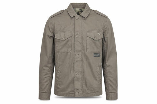 Life & Glory Mens Brown Military Jacket Jacket Size L Zip - Logo