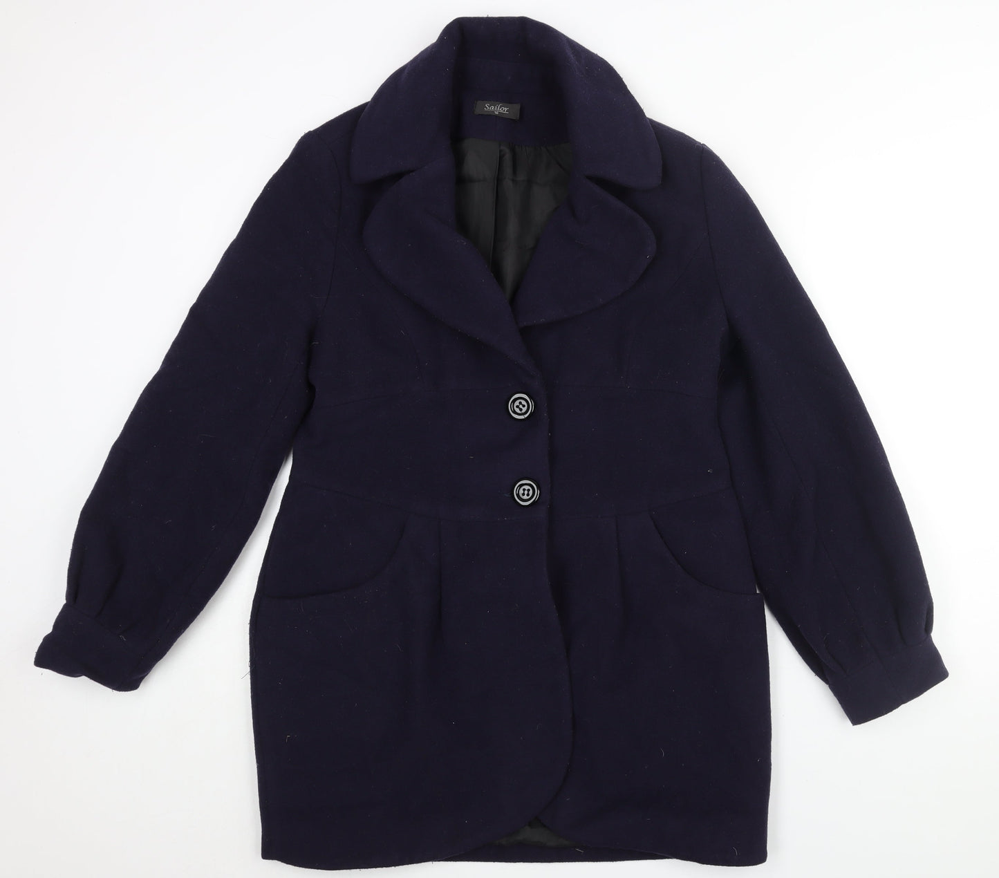 Sailor Womens Blue Overcoat Coat Size 16 Button