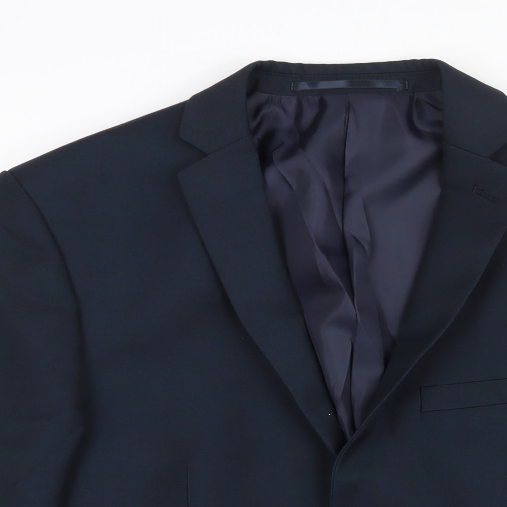Red Herring Mens Blue Polyester Jacket Suit Jacket Size 36 Regular