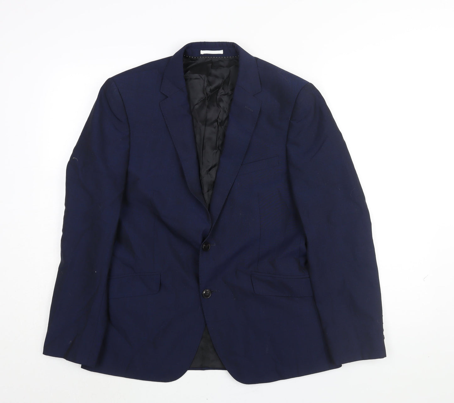 John Lewis Mens Blue Wool Jacket Suit Jacket Size 38 Regular