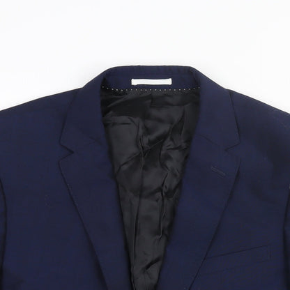 John Lewis Mens Blue Wool Jacket Suit Jacket Size 38 Regular