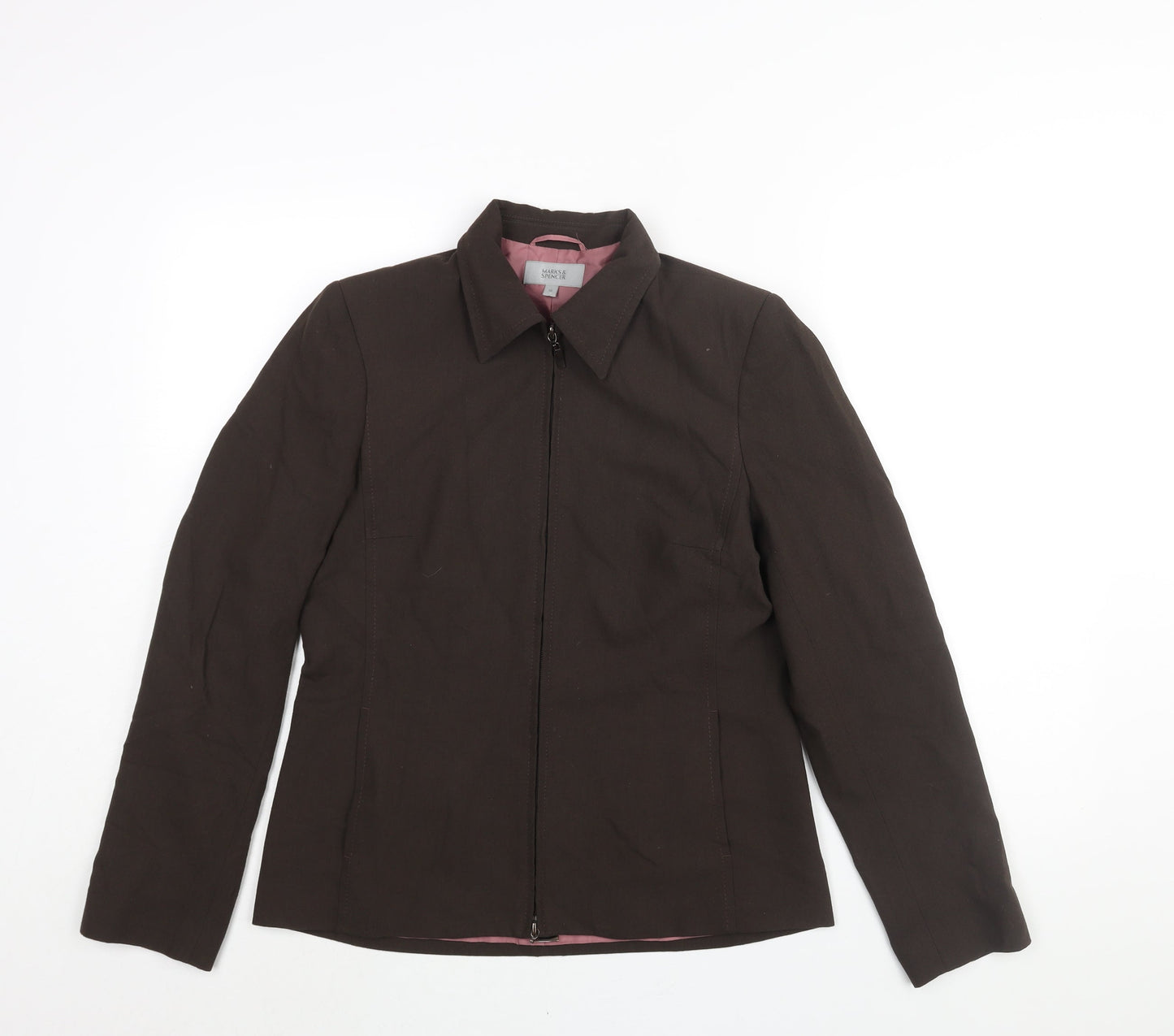 Marks and Spencer Womens Brown Jacket Size 10 Zip