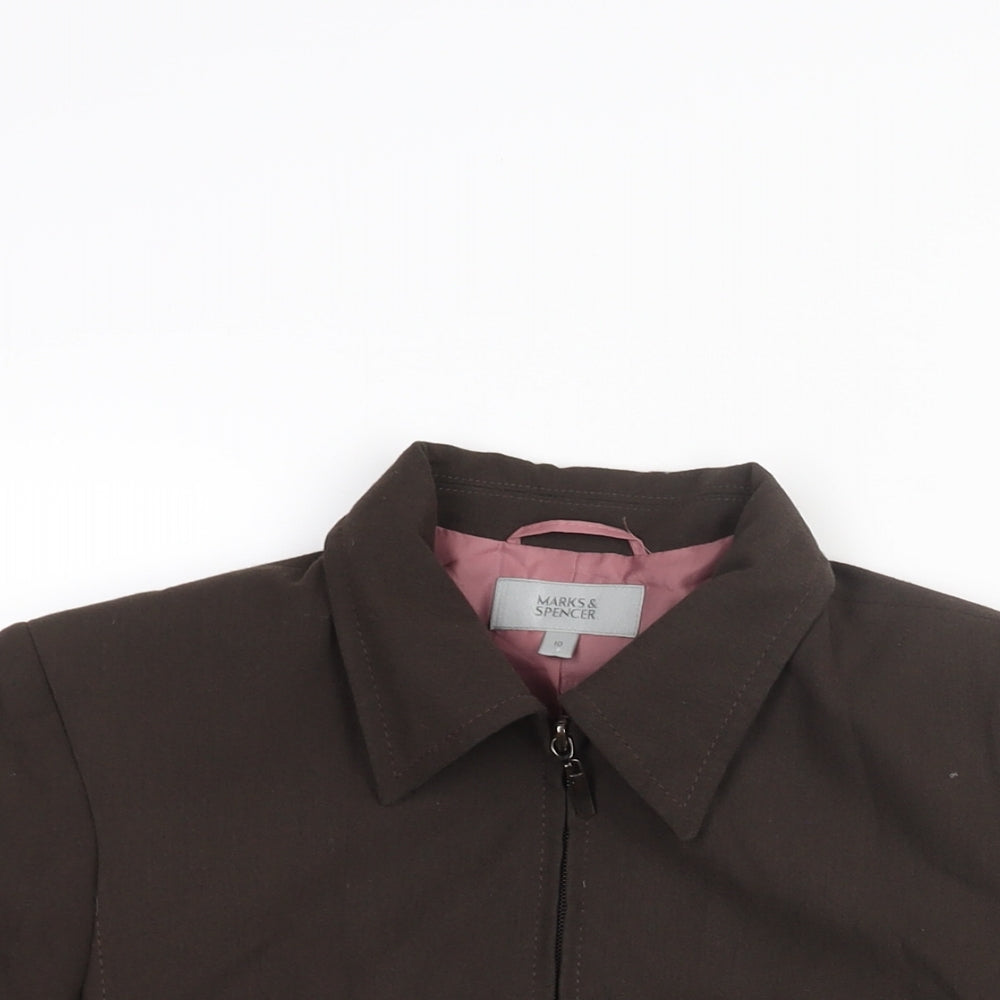 Marks and Spencer Womens Brown Jacket Size 10 Zip