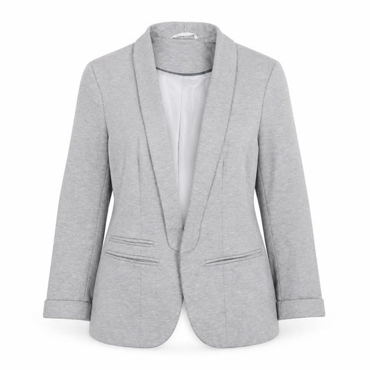 Front view of Miss Selfridge women’s grey jacket blazer, size UK 8
