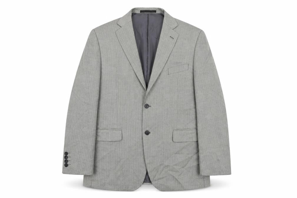 Marks & Spencer Mens Grey Herringbone Polyester Jacket Suit Jacket Size 44 Regular