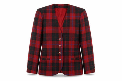 Jean Amol Womens Red Check Jacket Size 12 Button
