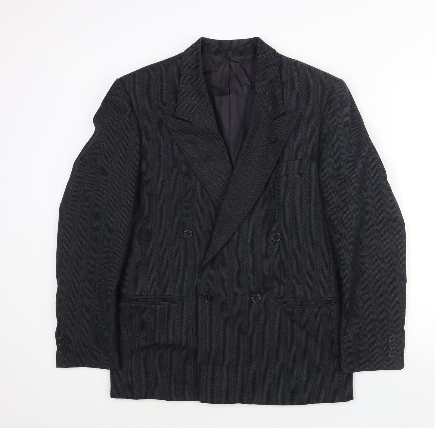 NEXT Mens Grey Striped Wool Jacket Suit Jacket Size 38 Regular