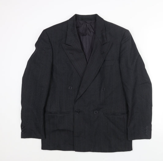 NEXT Mens Grey Striped Wool Jacket Suit Jacket Size 38 Regular
