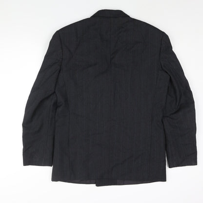 Next Mens Grey Striped Wool Jacket Suit Jacket Size 38 Regular
