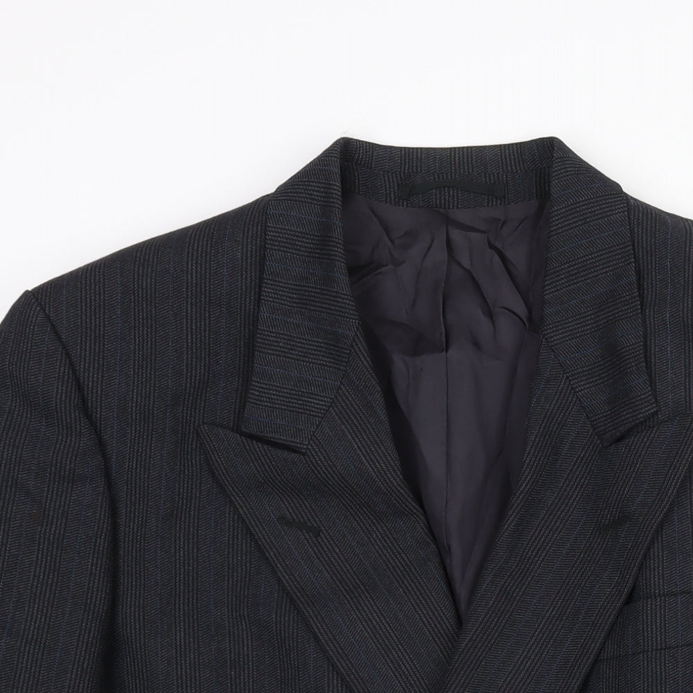 NEXT Mens Grey Striped Wool Jacket Suit Jacket Size 38 Regular