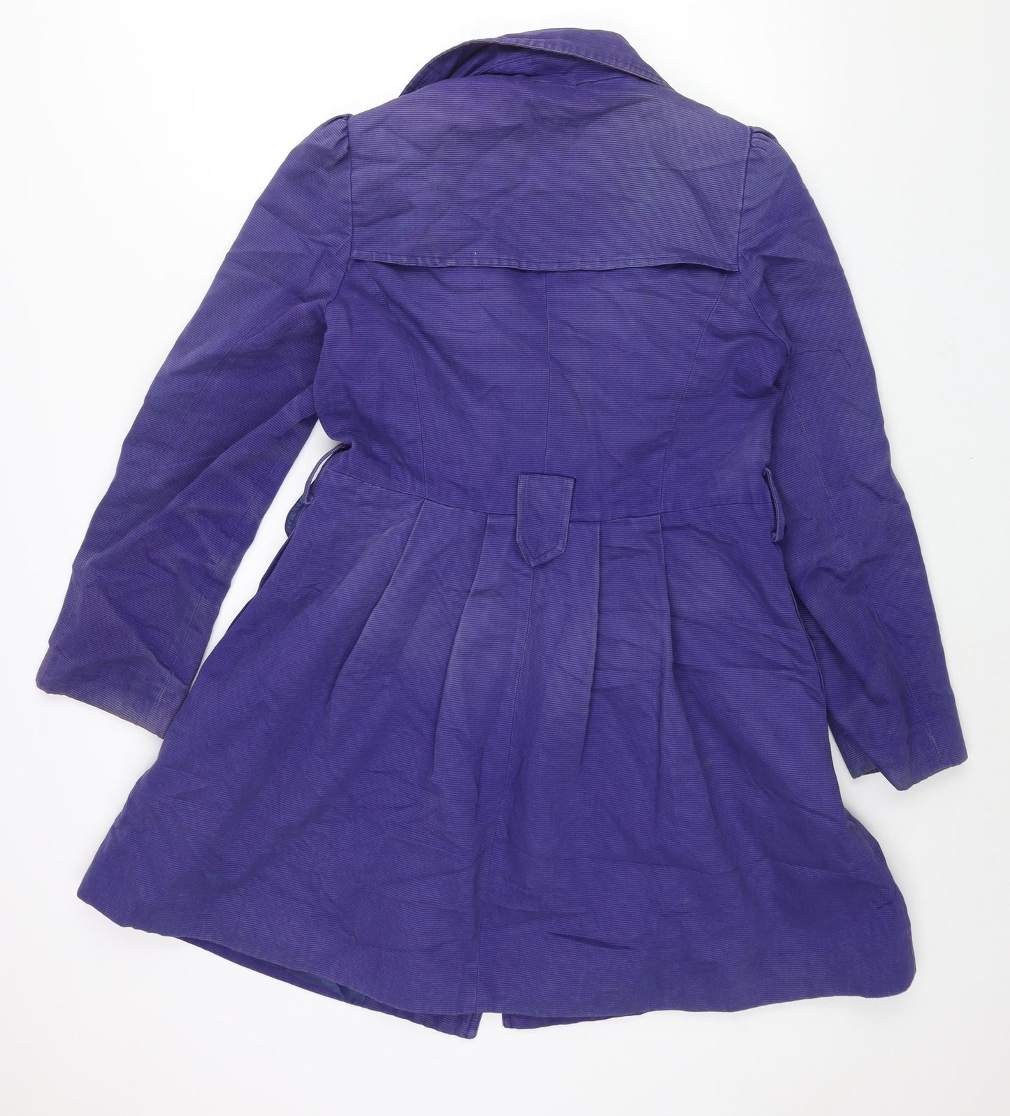 Oasis Womens Purple Overcoat Coat Size L Button - Double Breasted