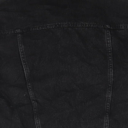 Brand and care label for Denim & Co. women’s black jacket, size UK 10, button - distressed