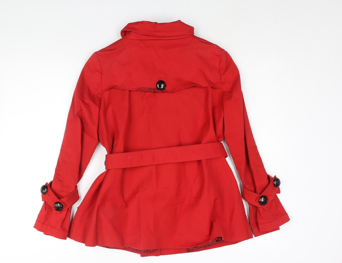 Zara Womens Red Trench Coat Coat Size S Button - Double Breasted