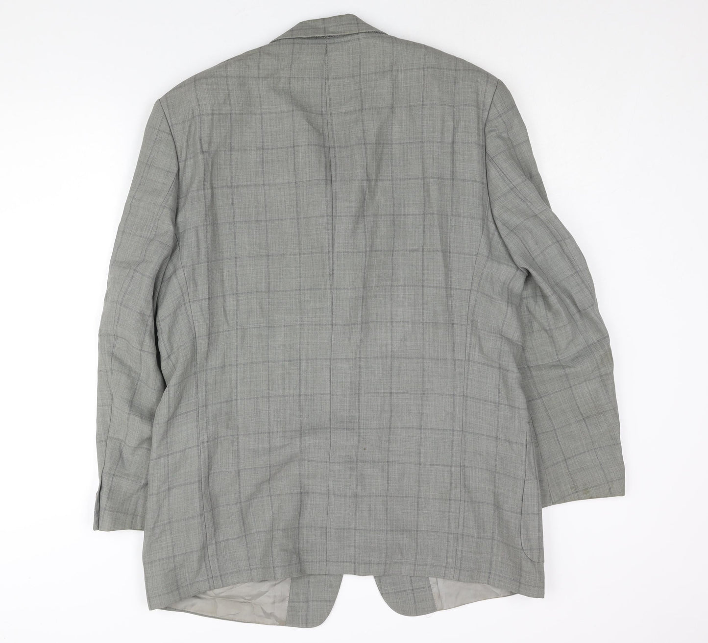 Boss Mens Grey Check Wool Jacket Suit Jacket Size 44 Regular