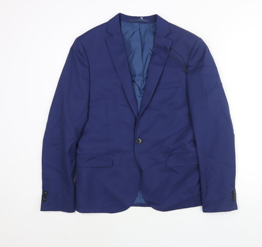 Marks and Spencer Mens Blue Polyester Jacket Suit Jacket Size 38 Regular