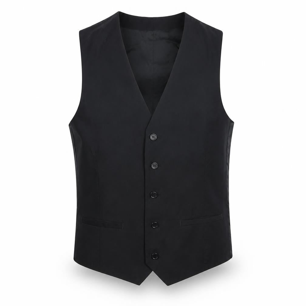 River Island Mens Black Wool Jacket Suit Waistcoat Size S Regular