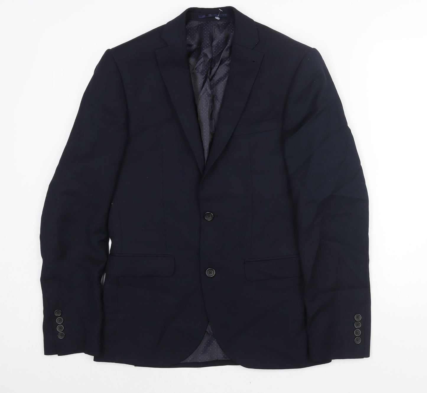 NEXT Mens Blue Wool Jacket Suit Jacket Size 38 Regular