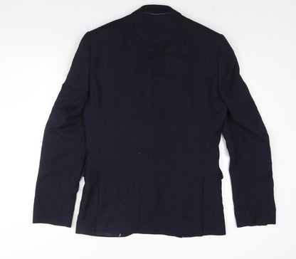 Next Mens Blue Wool Jacket Suit Jacket Size 38 Regular