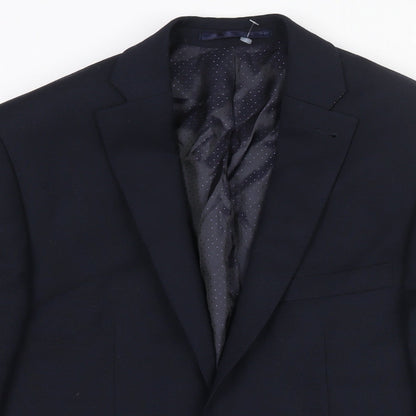 Next Mens Blue Wool Jacket Suit Jacket Size 38 Regular