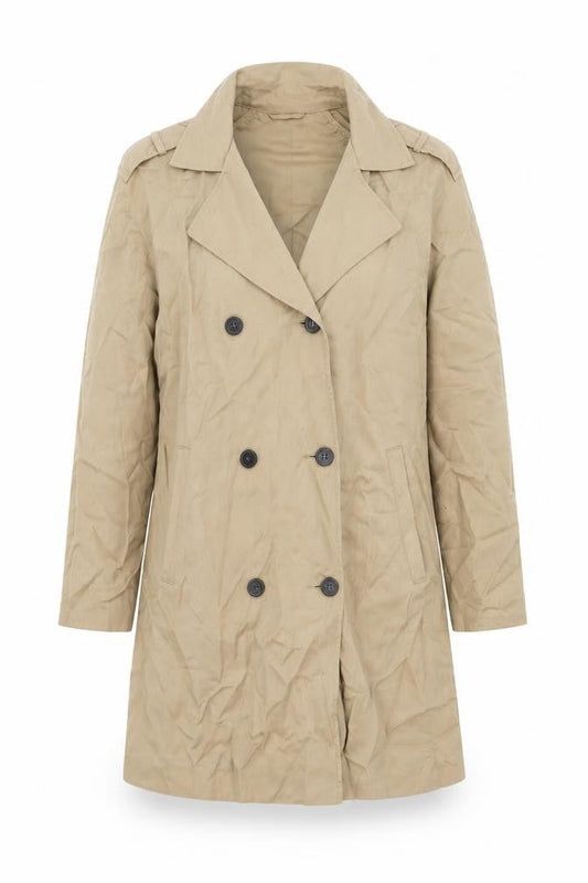 Topshop Womens Beige Trench Coat Coat Size 12 Button