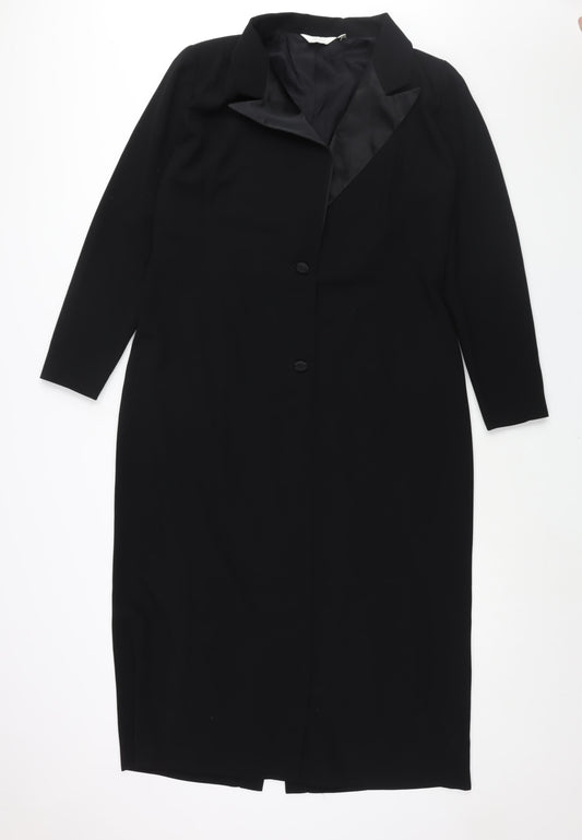 NEXT Womens Black Jacket Size 16 Button - Satin Lapel