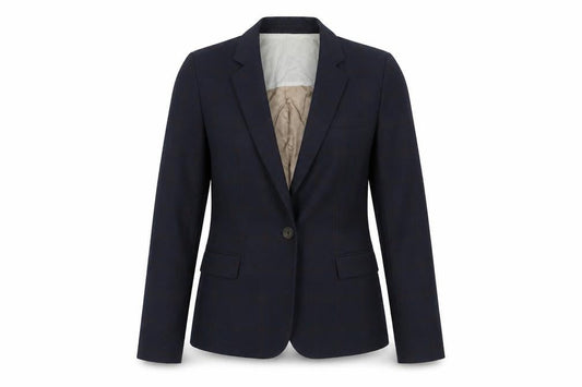 Zara Womens Blue Plaid Jacket Blazer Size S Button