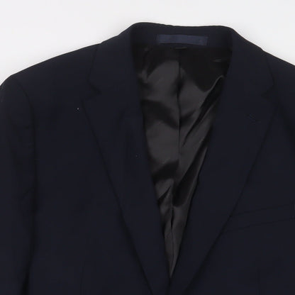 Close-up detail of Autograph men’s blue wool jacket suit jacket, size 40, regular - inside pockets