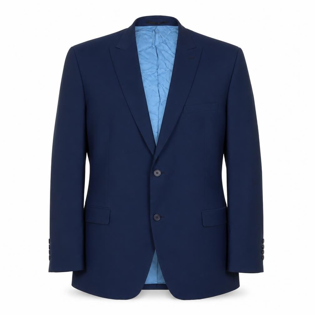 Saint Hilaire Mens Blue Polyester Jacket Suit Jacket Size 46 Regular