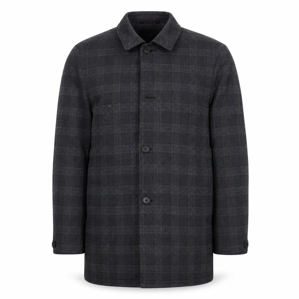 Marks & Spencer Mens Grey Plaid Jacket Coat Size M Button - Pockets