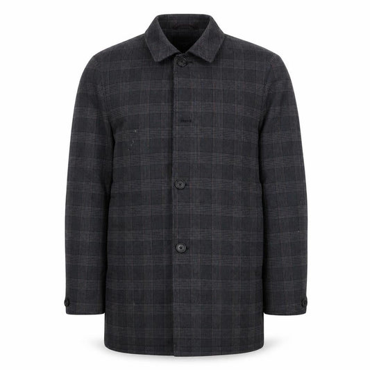 Marks & Spencer Mens Grey Plaid Jacket Coat Size M Button - Pockets
