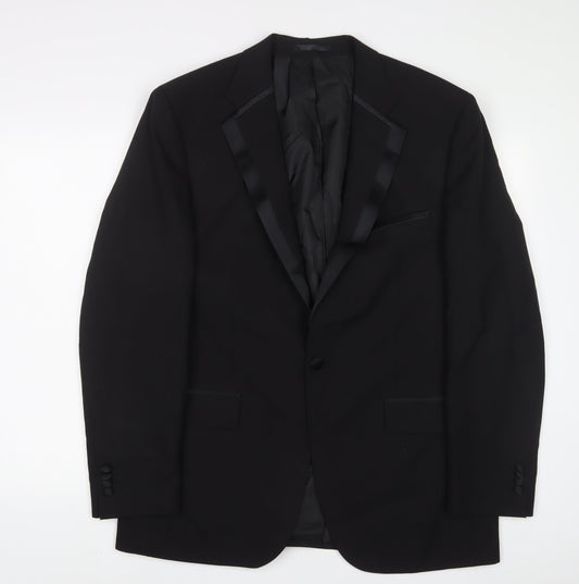 issimo Mens Black Wool Jacket Suit Jacket Size 42 Regular
