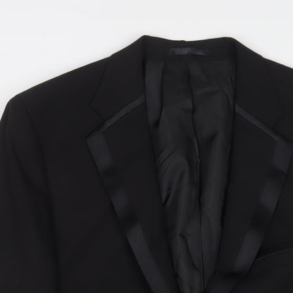 issimo Mens Black Wool Jacket Suit Jacket Size 42 Regular