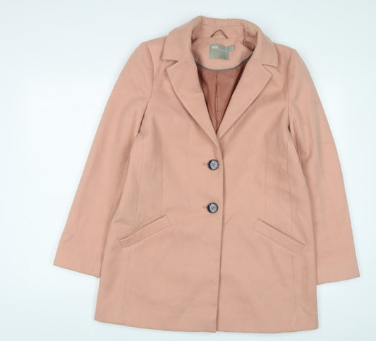 ASOS Womens Pink Overcoat Coat Size 10 Button