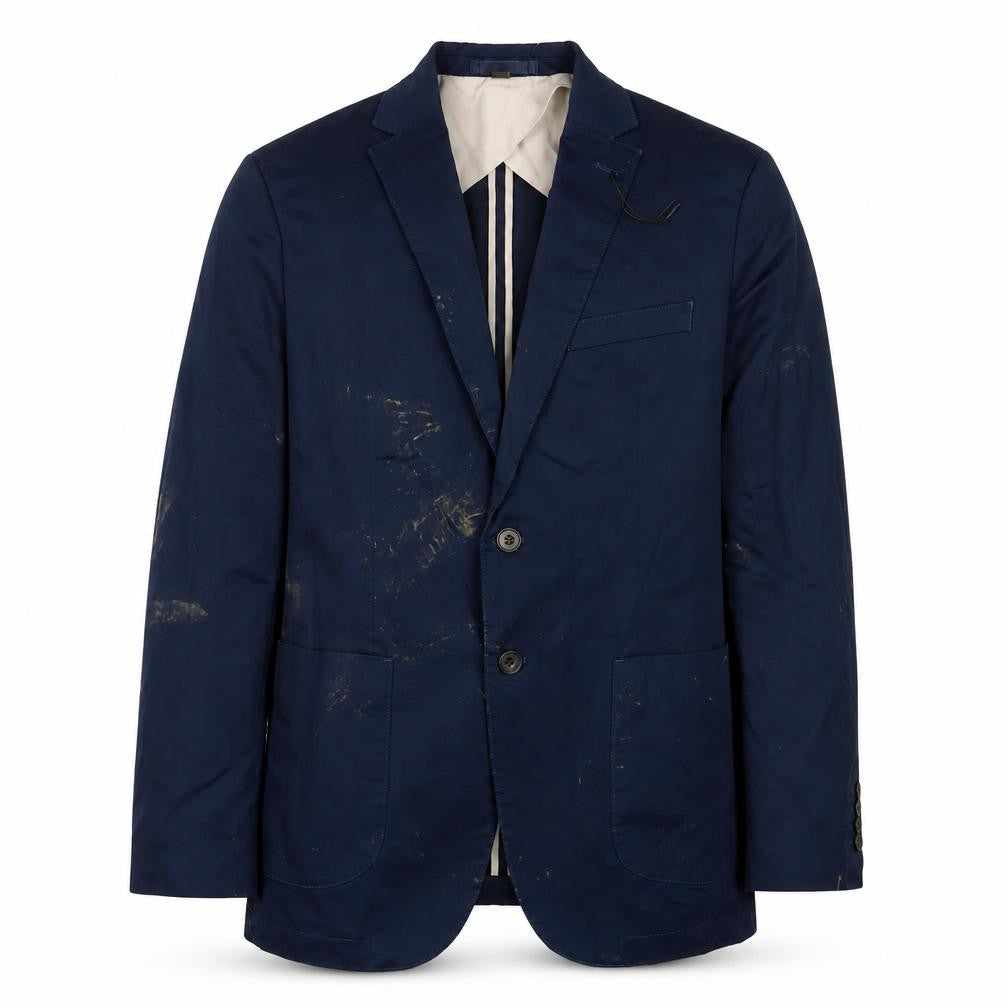 Marks & Spencer Mens Blue Cotton Jacket Suit Jacket Size 40 Regular