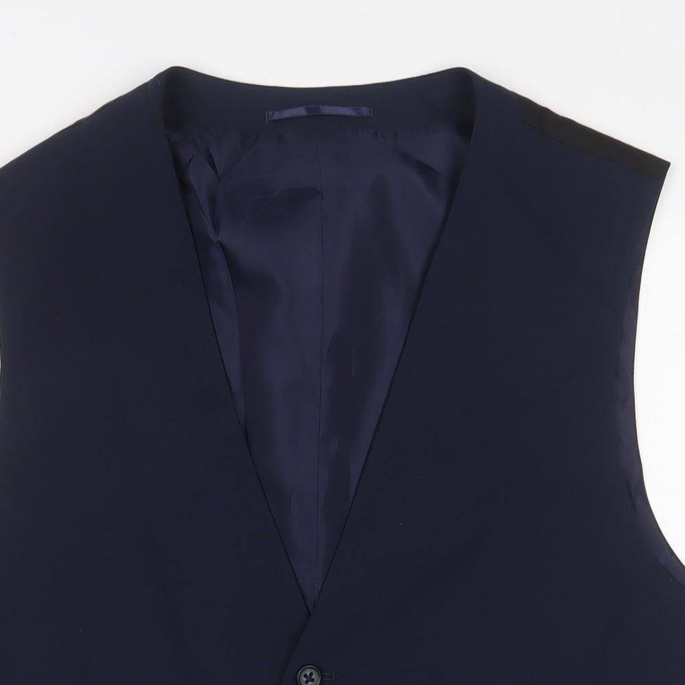 Ventura Mens Blue Polyester Jacket Suit Waistcoat Size 42 Regular