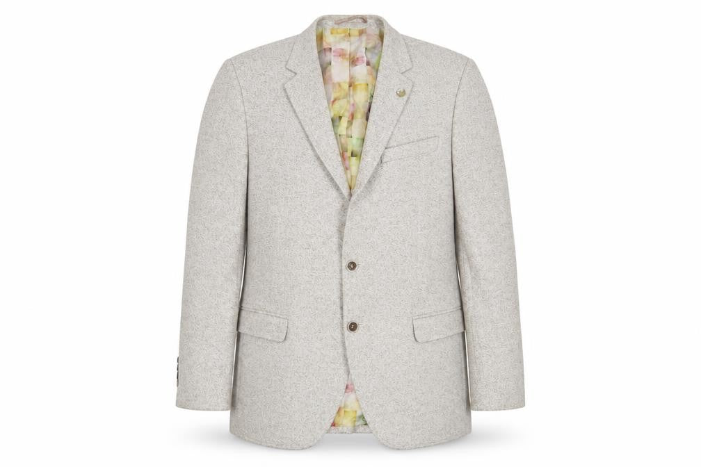 Vercini Mens Beige Polyester Jacket Suit Jacket Size 42 Regular