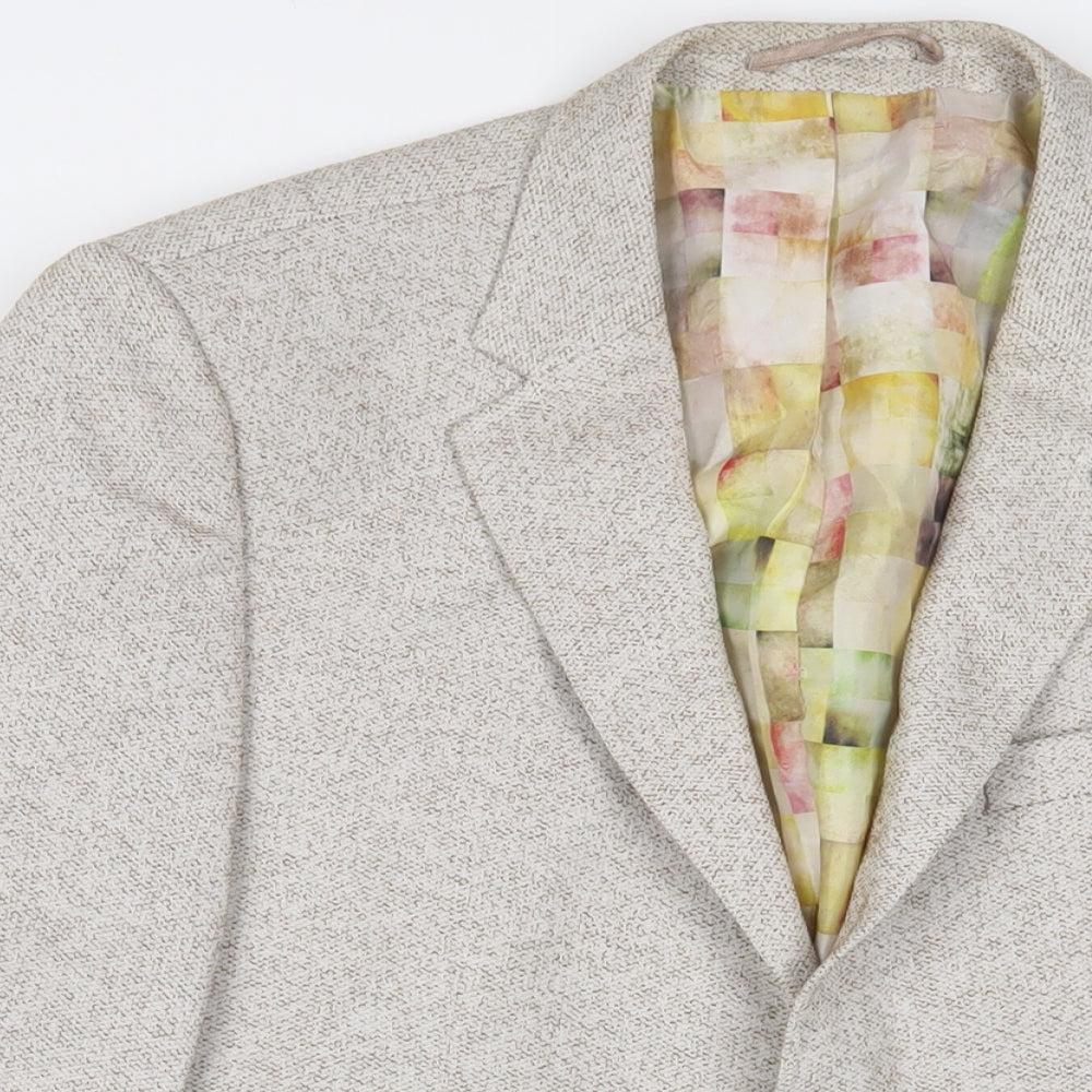 Vercini Mens Beige Polyester Jacket Suit Jacket Size 42 Regular