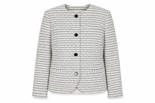 Classics Womens Blue Geometric Jacket Size 18 Button