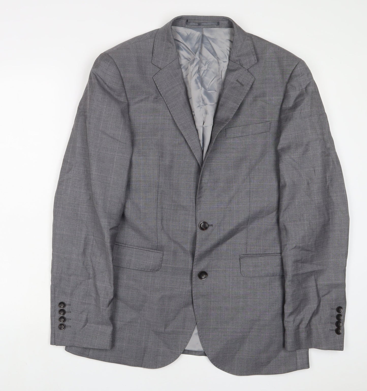 John Lewis Mens Grey Wool Jacket Suit Jacket Size 38 Regular