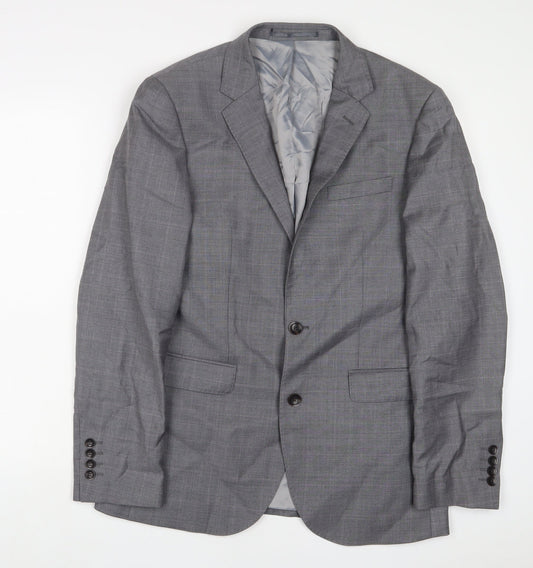 John Lewis Mens Grey Wool Jacket Suit Jacket Size 38 Regular